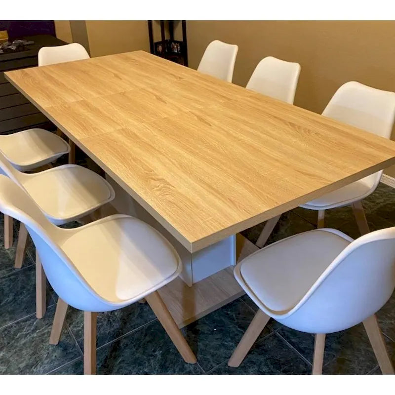 Silla de comedor con carcasa blanca, tapizada, juego de 4