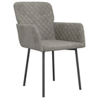 Silla de comedor de terciopelo, juego de 2 – Gris claro / Gris oscuro / Crema / Negro