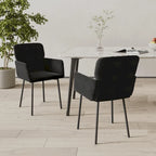Silla de comedor de terciopelo, juego de 2 – Gris claro / Gris oscuro / Crema / Negro