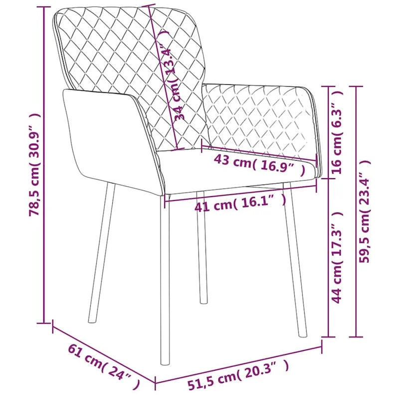 Silla de comedor de terciopelo, juego de 2 – Gris claro / Gris oscuro / Crema / Negro