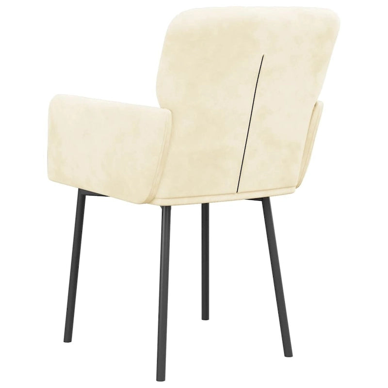 Silla de comedor de terciopelo, juego de 2 – Gris claro / Gris oscuro / Crema / Negro