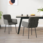 Silla de comedor de terciopelo, juego de 2 – Gris claro / Gris oscuro / Crema / Negro