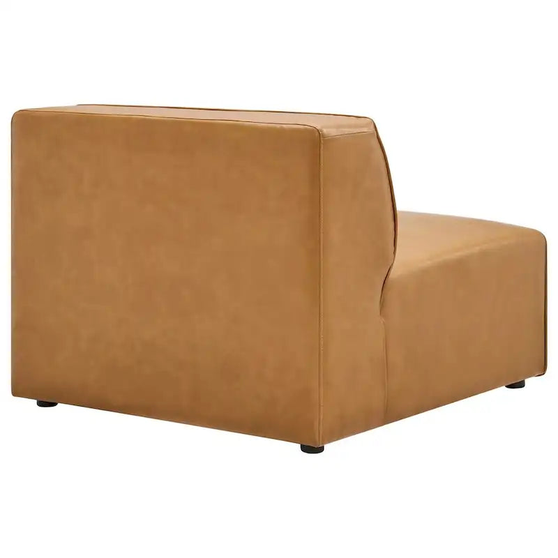 Sofá seccional vegano de piel blanca/beige/gris, en forma de L, con capacidad para 5 personas