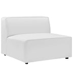 Sofá seccional vegano de piel blanca/beige/gris, en forma de L, con capacidad para 5 personas