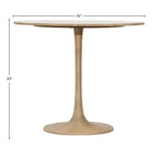 Mesa de bistró de travertino natural y ratán, 2 plazas