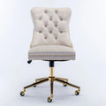 Silla giratoria de oficina tapizada en terciopelo beige / negro / rosa / gris, individual