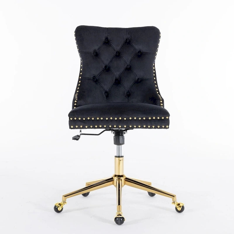 Silla giratoria de oficina tapizada en terciopelo beige / negro / rosa / gris, individual