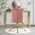 Silla giratoria de oficina tapizada en terciopelo beige / negro / rosa / gris, individual