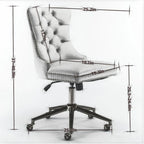 Silla giratoria de oficina tapizada en terciopelo beige / negro / rosa / gris, individual