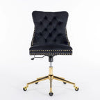 Silla giratoria de oficina tapizada en terciopelo beige / negro / rosa / gris, individual
