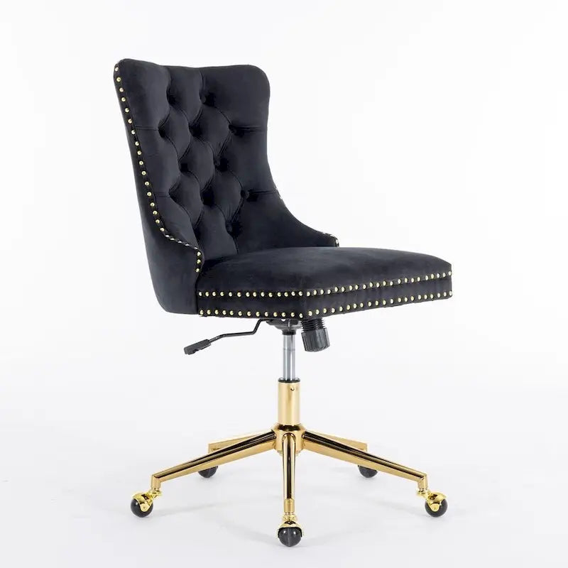 Silla giratoria de oficina tapizada en terciopelo beige / negro / rosa / gris, individual