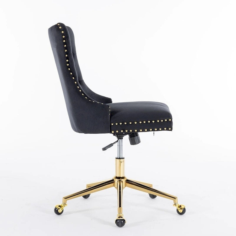 Silla giratoria de oficina tapizada en terciopelo beige / negro / rosa / gris, individual
