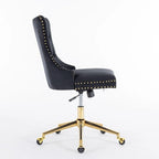 Silla giratoria de oficina tapizada en terciopelo beige / negro / rosa / gris, individual