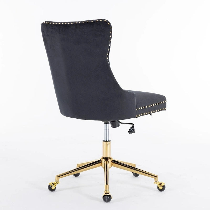 Silla giratoria de oficina tapizada en terciopelo beige / negro / rosa / gris, individual