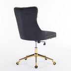 Silla giratoria de oficina tapizada en terciopelo beige / negro / rosa / gris, individual