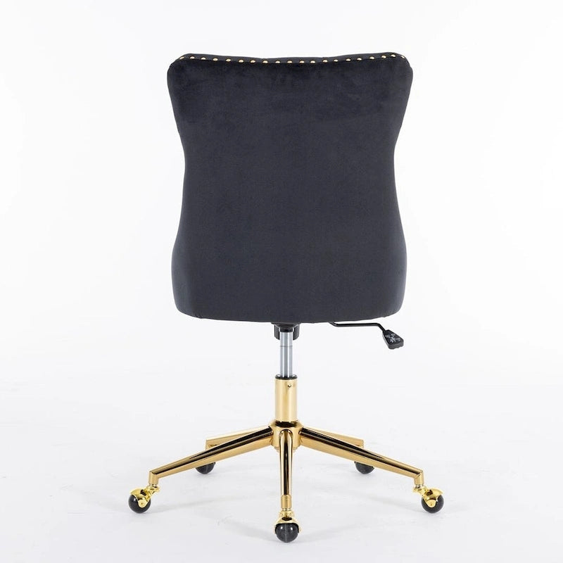 Silla giratoria de oficina tapizada en terciopelo beige / negro / rosa / gris, individual