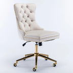Silla giratoria de oficina tapizada en terciopelo beige / negro / rosa / gris, individual