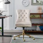 Silla giratoria de oficina tapizada en terciopelo beige / negro / rosa / gris, individual