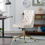 Silla giratoria de oficina tapizada en terciopelo beige / negro / rosa / gris, individual