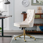 Silla giratoria de oficina tapizada en terciopelo beige / negro / rosa / gris, individual