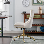 Silla giratoria de oficina tapizada en terciopelo beige / negro / rosa / gris, individual