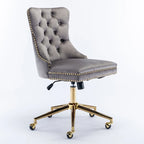 Silla giratoria de oficina tapizada en terciopelo beige / negro / rosa / gris, individual