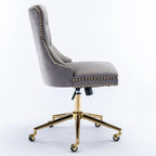 Silla giratoria de oficina tapizada en terciopelo beige / negro / rosa / gris, individual