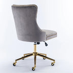 Silla giratoria de oficina tapizada en terciopelo beige / negro / rosa / gris, individual