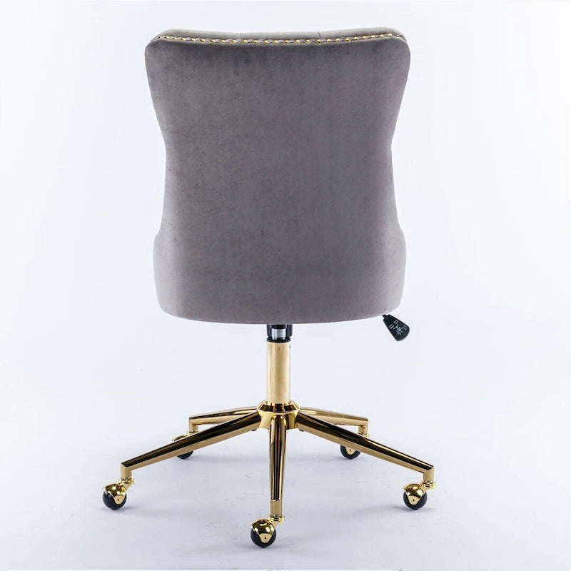 Silla giratoria de oficina tapizada en terciopelo beige / negro / rosa / gris, individual