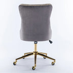 Silla giratoria de oficina tapizada en terciopelo beige / negro / rosa / gris, individual