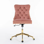 Silla giratoria de oficina tapizada en terciopelo beige / negro / rosa / gris, individual