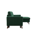 Sofá cama seccional en forma de L verde/gris con chaise de almacenamiento, capacidad para 3-4 personas