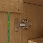 Zapatero de madera natural con banco y respaldo de PU, cojín de pata de gallo, para 1 persona, 120 cm