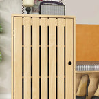 Zapatero de madera natural con banco y respaldo de PU, cojín de pata de gallo, para 1 persona, 120 cm