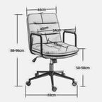 Silla de oficina giratoria negra/marrón con respaldo medio, reposabrazos y ruedas, 1 persona