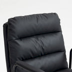 Silla de oficina giratoria negra/marrón con respaldo medio, reposabrazos y ruedas, 1 persona