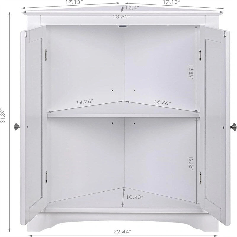 Armario esquinero con puertas, blanco/beige, 1 persona