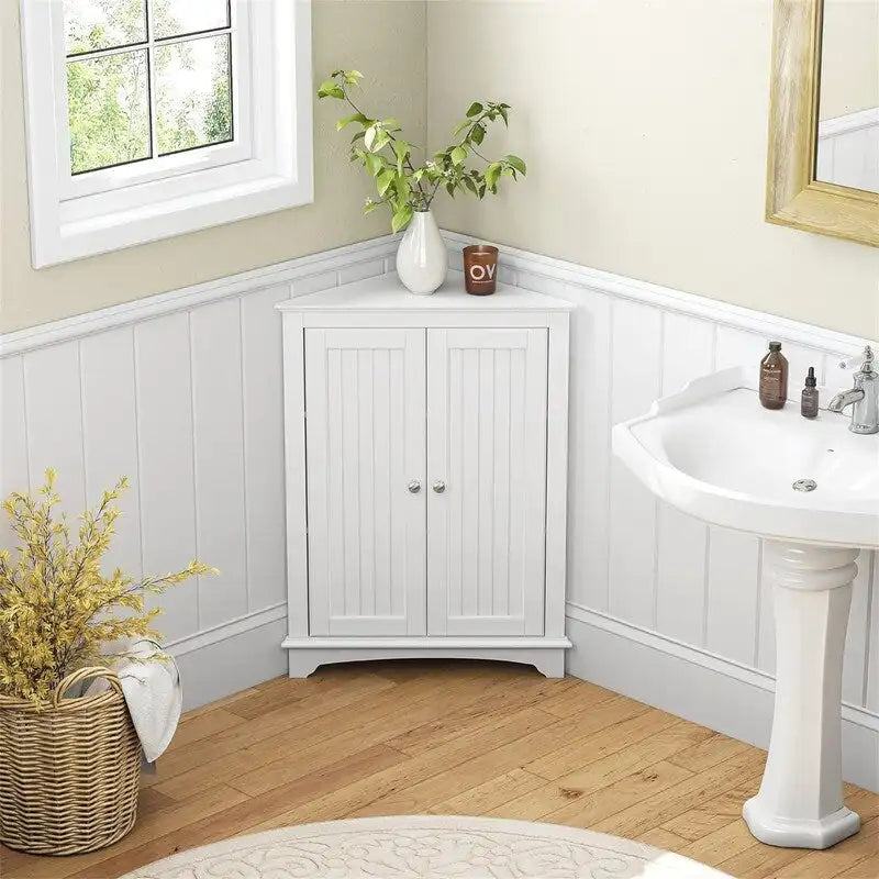 Armario esquinero con puertas, blanco/beige, 1 persona