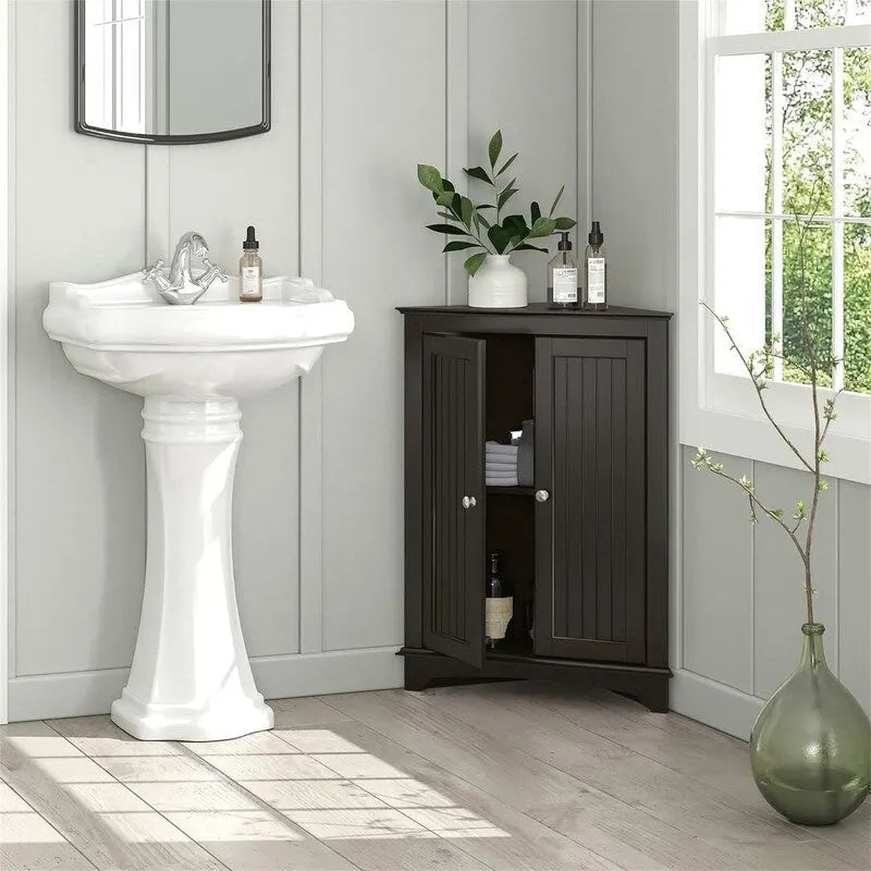 Armario esquinero con puertas, blanco/beige, 1 persona