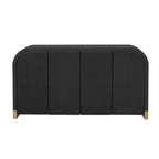 Aparador/bufé de 4 puertas en negro/blanco/azul marino con estantes ajustables