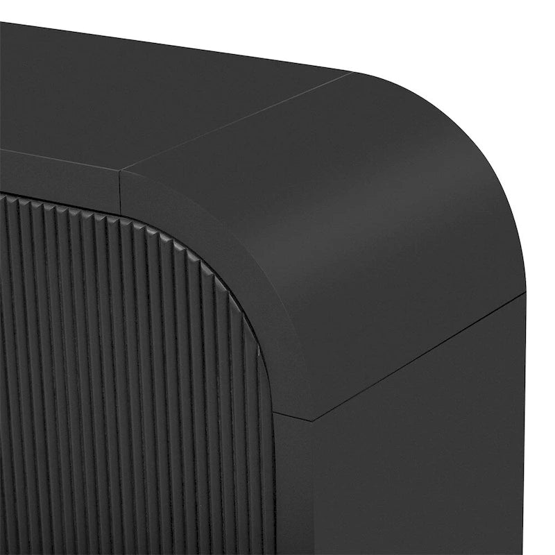 Aparador/bufé de 4 puertas en negro/blanco/azul marino con estantes ajustables