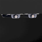 Aparador/bufé de 4 puertas en negro/blanco/azul marino con estantes ajustables