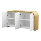 Aparador/bufé de 4 puertas en negro/blanco/azul marino con estantes ajustables