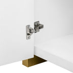 Aparador/bufé de 4 puertas en negro/blanco/azul marino con estantes ajustables