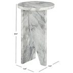 Mesa auxiliar redonda de mármol para bebidas – Marrón / Verde / Rojo / Blanco / Negro, 1 persona