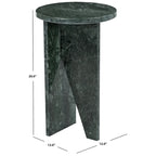 Mesa auxiliar redonda de mármol para bebidas – Marrón / Verde / Rojo / Blanco / Negro, 1 persona
