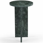 Mesa auxiliar redonda de mármol para bebidas – Marrón / Verde / Rojo / Blanco / Negro, 1 persona