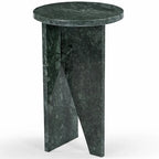 Mesa auxiliar redonda de mármol para bebidas – Marrón / Verde / Rojo / Blanco / Negro, 1 persona