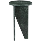 Mesa auxiliar redonda de mármol para bebidas – Marrón / Verde / Rojo / Blanco / Negro, 1 persona