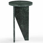 Mesa auxiliar redonda de mármol para bebidas – Marrón / Verde / Rojo / Blanco / Negro, 1 persona
